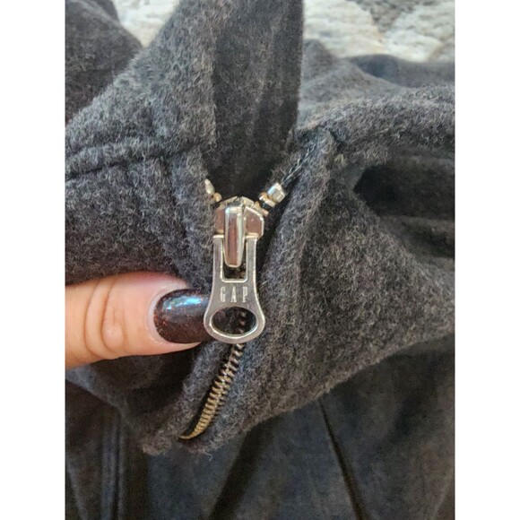 Vintage Gap Bomber Jacket Men’s Large Gray Wool Blend Full Zip Pockets Y2K - Picture 12 of 15